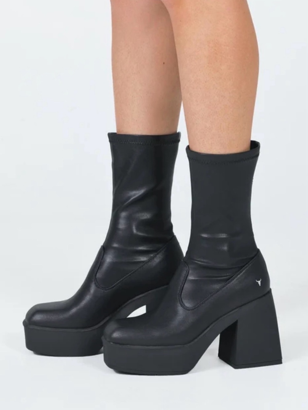 Windsor Smith BADDEST BLACK PLATFORM SOCK BOOTS